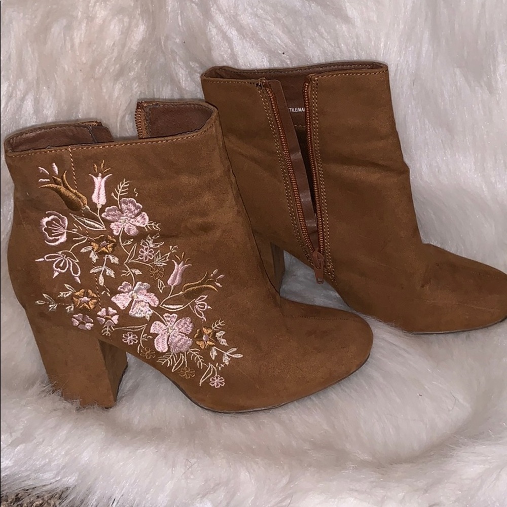 JustFab Embroidered Booties
